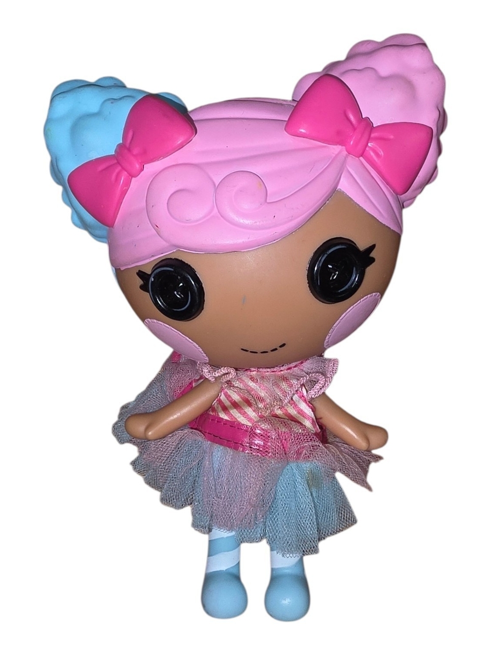 Pink & Blue Plush Hair Doll for Kids - Cute Bow Tutu Toy